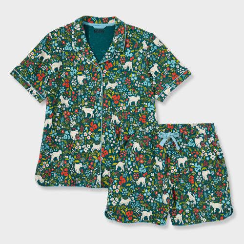 Women's Plus Cotton Knit Printmaker Short Pajama Set