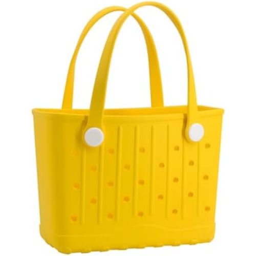 Rubber Tote Bag Small Beach Bag Waterproof Beach Tote Washable Travel Handbag for Sport Boat Market Outdoor