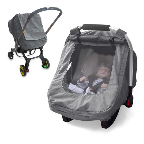 Waterproof Baby Car Seat Cover, Car Seat Rain Cover with Transparent Window, Infant Car Seat Cover with Breathable Ventilation, Windproof Carseat Canopy for Boys Girls, Winter Weather Shield for Snow