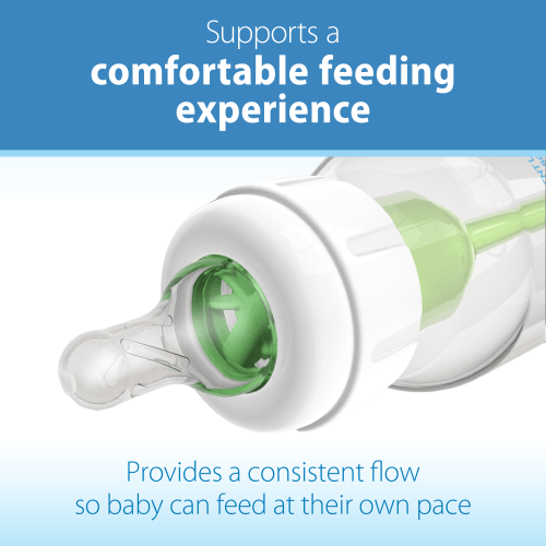 Dr. Brown's Natural Flow Level 2 Narrow Baby Bottle Silicone Nipple, Medium Flow, 3m+, 100% Silicone Bottle Nipple, 2 Pack