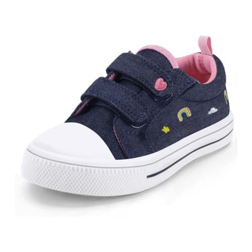 Bocca Kid's Walking Sneakers Denim Blue Girls Canvas Shoes Size 8