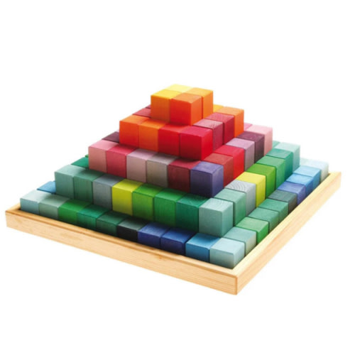 Grimm’s Large Stepped Pyramid Wooden Math Blocks