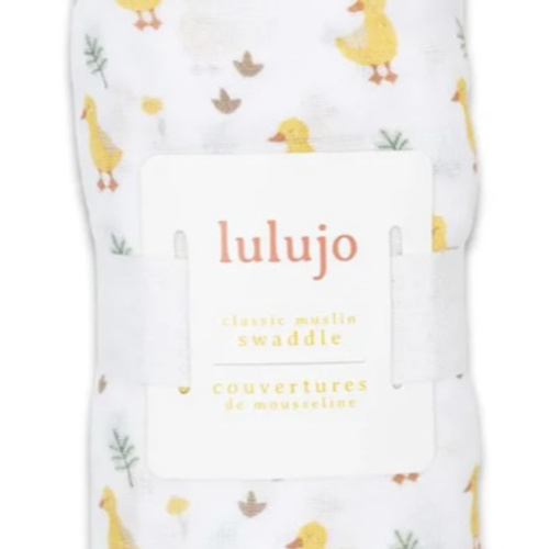 Cotton Muslin Swaddle - Duck by Lulujo