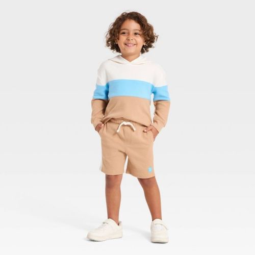 Toddler Boys' Hoodie and Shorts Set - Cat & Jack™ Brown 4T