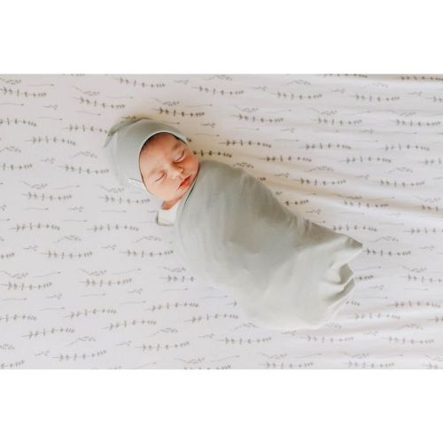 Ely's & Co. Baby Fitted Pack n Play - Mini Crib Sheet 100% Combed Jersey Cotton Forest Grey Leaf 2 Pack