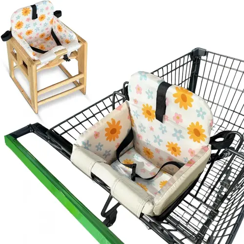 JoSeat Shopping Cart Seat Cover for Baby, High Chair & Grocery Seat Protector, Padded Chair Covers for Restaurant Seats, Unisex Machine Washable Grocery Cart Liner & Swing Insert – Floral