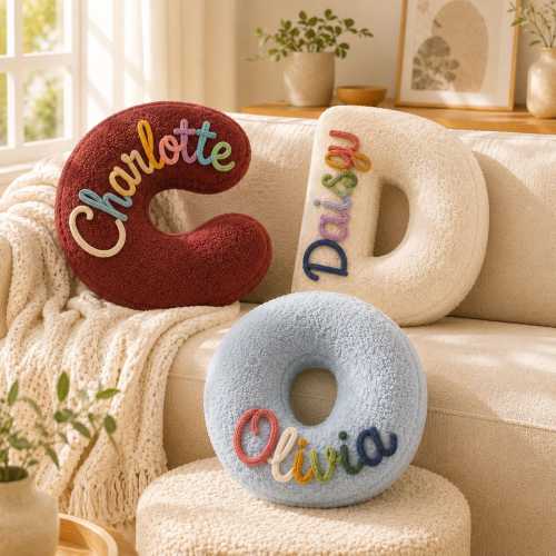 Personalized Letter Pillow, Custom Name Pillow, Handmade Alphabet Cushion, Nursery Decor, Kids Room Decor, Unique Home Gift,