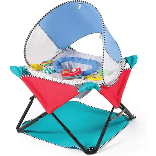 Summer Infant Pop 'N Jump SE Portable Baby Activity Center, Indoor Outdoor Use, Lightweight, Carrying Bag, Canopy, 6-12 months (Sweets)