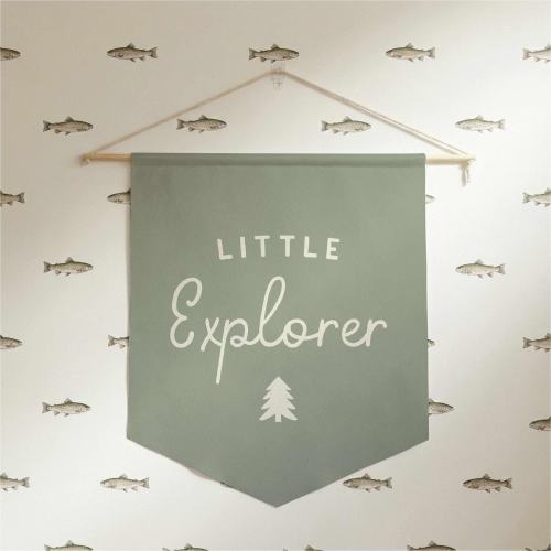 Little Explorer Banner Flag (for Woodland Adventure Theme Kids Room)