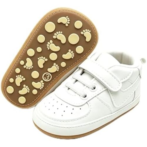 Unisex Baby Sneakers, Non-Slip Soft Rubber Sole, First Walker Lightweight Shoes for Boys and Girls