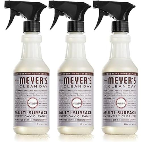 MRS. MEYER'S CLEAN DAY Multi-Surface Everyday Cleaner, Cruelty Free Formula, Lavender Scent, 16 oz- Pack of 3