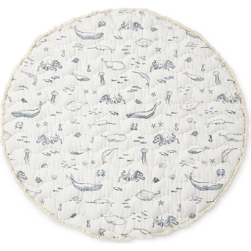 Life Aquatic Fringed Playmat, Marine - Pehr Activity Gyms & Playmats | Maisonette