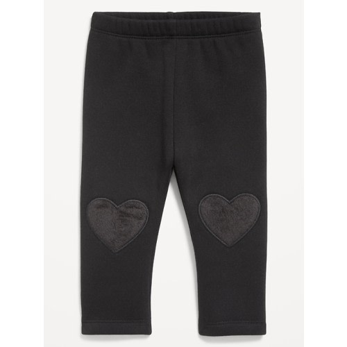 Cozy-Lined Heart-Patch Leggings for Baby