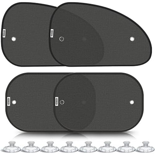 2026 New Upgrade Car Window Shades for Side Window(4 Pack),Car Window Shade for Baby with 8 Suction Cups,Sun Shade Side Window Can Blocks 99.98% UVR,Sun Shade for Window