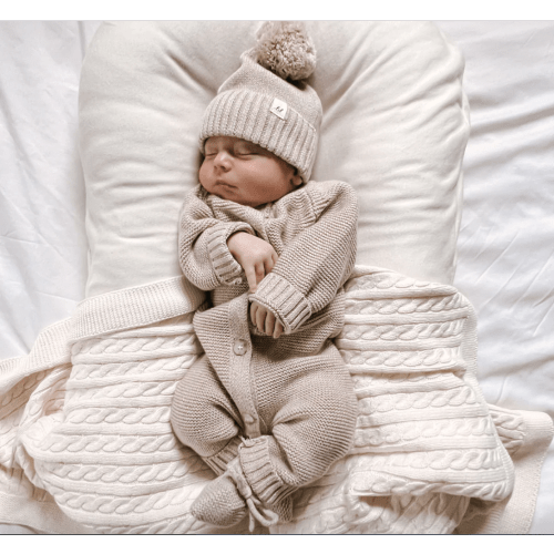 Luna + Luca Classic Purl Knit Jumpsuit - Heather Beige