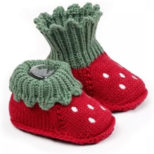 Newborn Baby Boy Girl Knit Booties Soft Sole Non-Slip First Walking Shoes