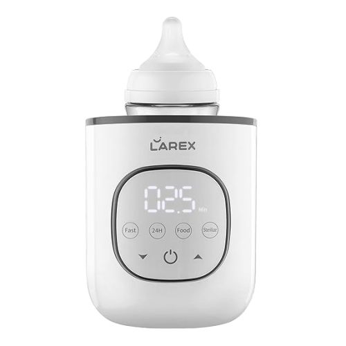 LAREX Bottle Warmer, Fast Baby Bottle Warmer for Breastmilk and Formula, with Timer and Accurate Temp Control, 8 in 1 Baby Milk Warmer BPA Free with Digital Display, Bottle Warmers for All Bottles