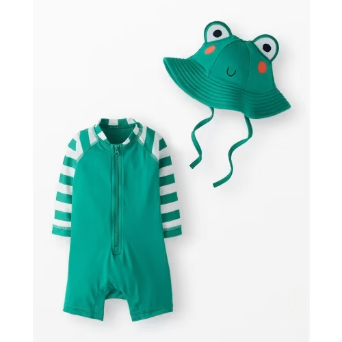 Baby Rashguard & Novelty Swim Hat Set