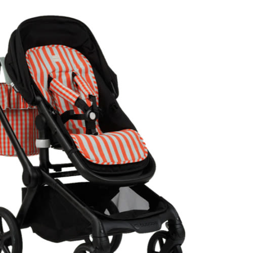 Coral + Aqua Stroller Mat · Minicoton