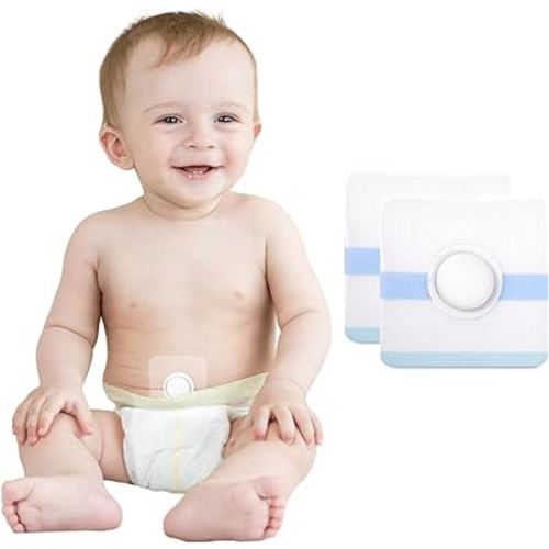 Baby Belly Navel Patches(15 Pieces), Hernia Patch,Belly Button Shaper with Waterproof Cotton Pads,Umbilical Hernia Belt Baby,Baby Belly Button wrap 8×8cm