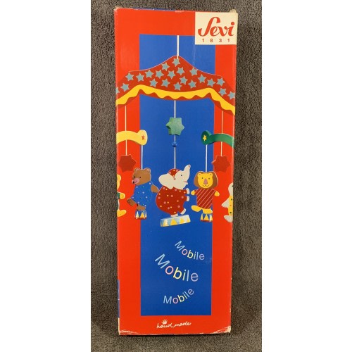 Circus  Baby Mobile Circus Sevi Wood Elephant Bear Lion Seal Tiger EUC In Box