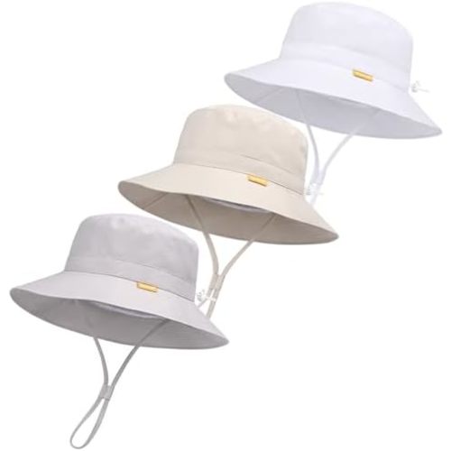 Baby Toddler Sun Hat,Boy Girl Summer UPF 50+ Foldable Beach Bucket Hat,Sun Hat for Kids Child