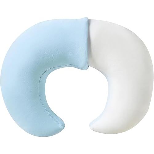 Nursing Pillow, Plus Size Breastfeeding Pillow Original Support for Baby Boys Girls Breastfeeding Essentials, with Removable Soft Cotton Cover (Light Blue, Large (25.59*20.08*6.30 Inches))