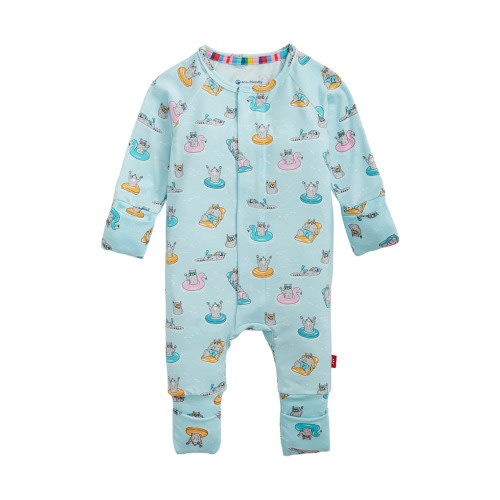 Raccoon Lagoon Magnetic Convertible Romper, 9-12M