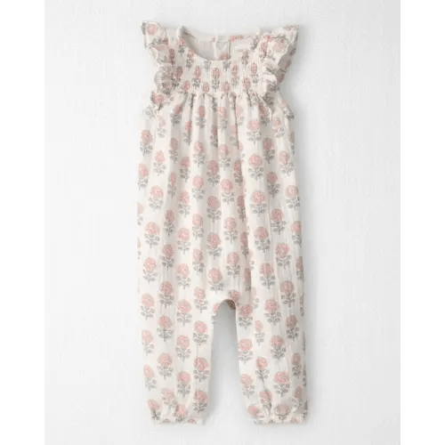 Baby Girl Organic Cotton Gauze Jumpsuit in Rosebud Petal Print - Little Planet | Carter's