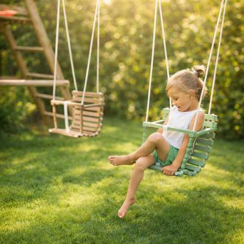 Baby Swing – Personalized Wooden Outdoor Toddler Garden Swing, First Birthday Gift