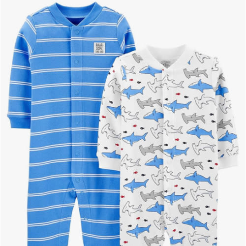 Simple Joys by Carter's baby-boys 2-way Zip Thermal Footed Sleep and Play, Pack of 2