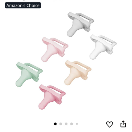 Dr. Brown's HappyPaci 100% Silicone, Newborn Baby Pacifiers 0-6 Months, BPA Free, White, Pink, Light Pink, Cool Gray, Green, and Ecru, 6 Pack