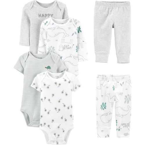 Simple Joys by Carter's Baby 6-piece Bodysuits (Short and Long Sleeve) and Pants Set