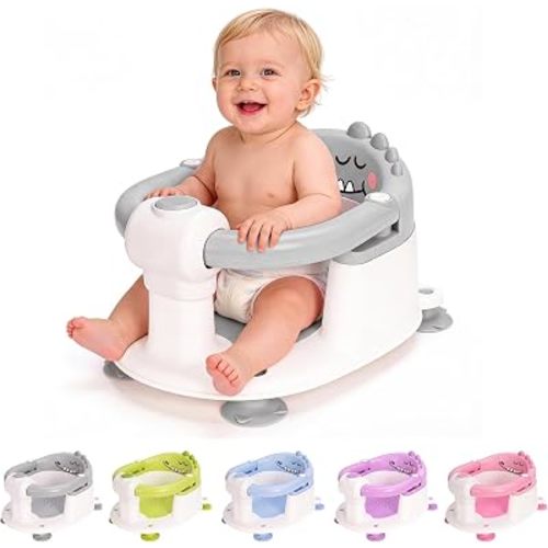 Baby Bath Seats, Infant/Toddler Sit Up Bathtub Seat 6 Months & Up(Grey)