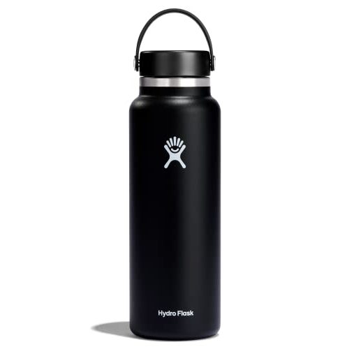 Hydro Flask Water Bottle - Insulated Stainless Steel - Wide Mouth Flex Lid, Non Spill, Leakproof and Refillable in 40 Oz