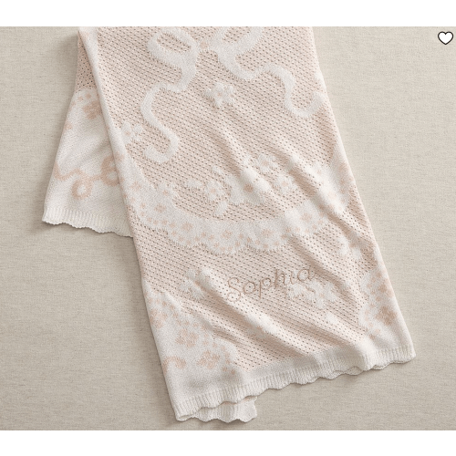 LoveShackFancy Garden Rose Pointelle Baby Blanket
