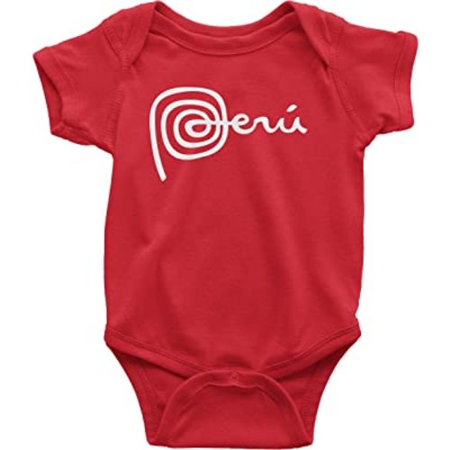 Marca Peru One Piece Bodysuit for Babies — Peruvian Baby Clothes, Red, Newborn