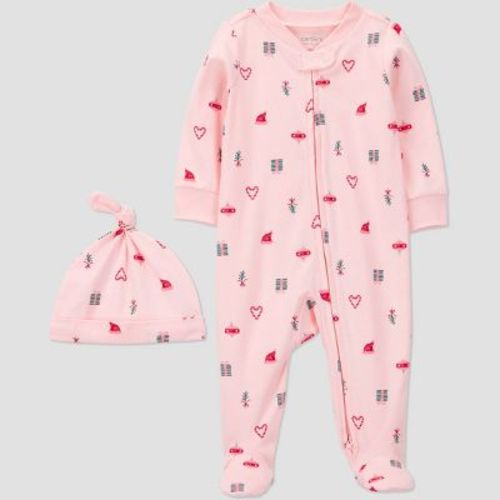 Carter's Just One You® Baby Girls' Christmas Fairy Sleep N' Play with Hat - Pink