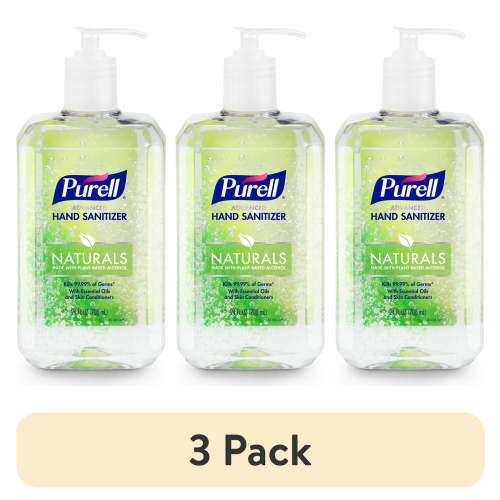 (3 pack) PURELL® Advanced Hand Sanitizer Gel, Naturals, 24 oz Pump Bottle (Adult)