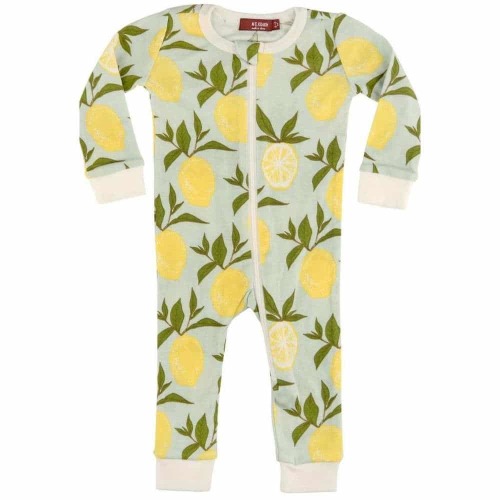 Lemon Organic Cotton Zipper Pajama | Milk Barn Kids