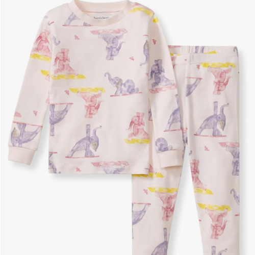 Burt's Bees Baby Girls' Pajamas, 2-Piece Long Sleeve Tee and Pants Organic Cotton PJ Set