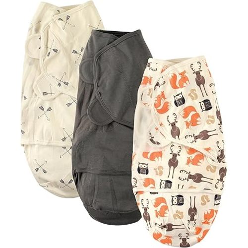 Hudson Baby Unisex Baby Cotton Swaddle Wrap, Forest, 0-3 Months