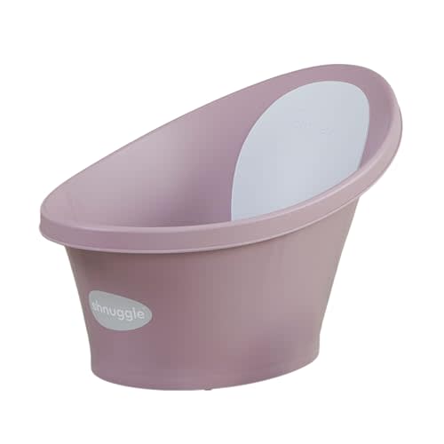 Shnuggle Newborn Baby Bath | Built in Support Bump and Soft Backrest | Suitable from Newborn | Bath Seat Support Includes Plug | Blossom Pink
