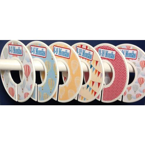 Baby Closet Clothes Dividers Organizers Hot Air Balloons CD556 Nursery Baby Shower Gift Christmas Stocking Stuffer