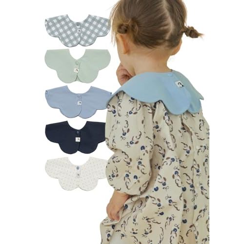 Konny Baby Bibs 3/5-Pack Set, 360 ° Rotate, Rolling and Reversible Soft Absorbent Drooling for Boys Girls baby Essentials