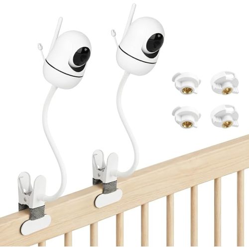 2Pcs 15.7in Baby 360°Flexible Monitor Mount Compatible for HelloBaby HB6560/ HB6550/ HB65/ HB40/ HB6339/ HB66/ HB6550 Pro, with 1/4 Screw Base, Without Tools or Wall Damage