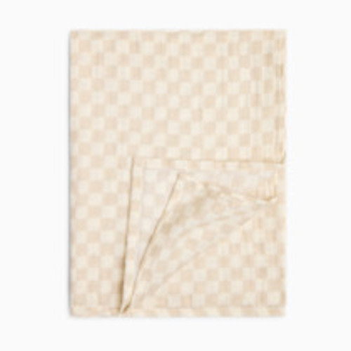 Tiny Kind Organic Cotton Muslin Swaddle Blanket - Oat Check