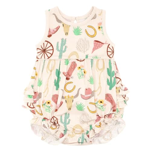 Little Sleepies Bubble Romper for Girls, Soft Viscose from Bamboo One Piece, Baby Clothes
