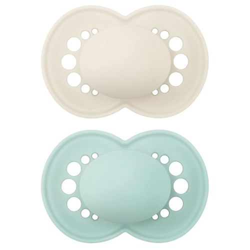 MAM Original Matte Baby Pacifiers 6-16 Months, Binky for Newborn Babies, BPA-Free Skin Soft Silicone Nipple, Easy to Clean, Developed with Medical Experts, 2 Count, With Sterilizer Case Made in Europe