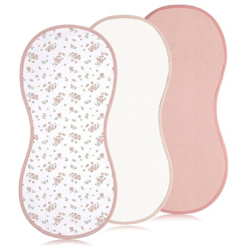 Hahafelt 3 Pcs Changing Pad Liners Compatible with Peanut Changer Waterproof Diaper Mats Organic Cotton Mats are Warm on Baby's Back, Washable Reusable(Pastel Style,Pink)